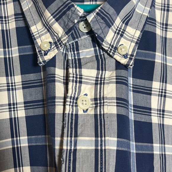 Abercrombie & Fitch Men’s Plaid Button-Up Shirt – Size XL – Navy & White - Picture 5 of 7